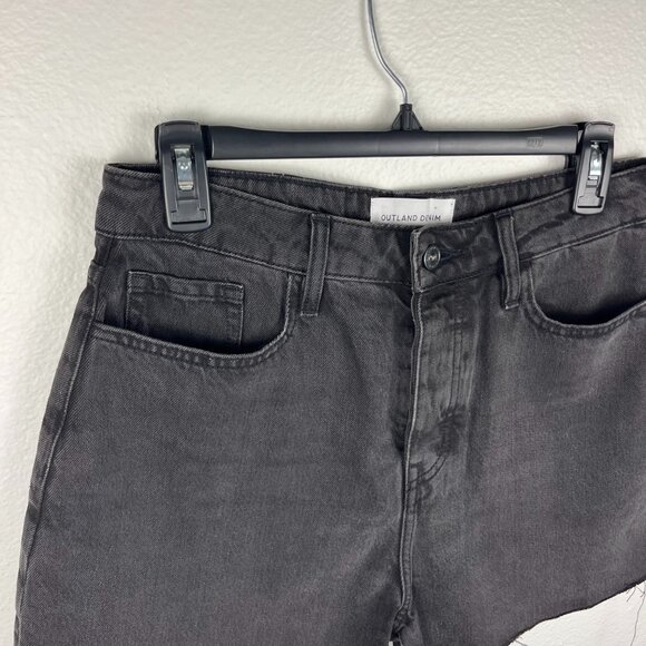 Outland Denim | NWOT Annie High Classic Aged Black Jean Shorts, size 28 - Picture 2 of 12